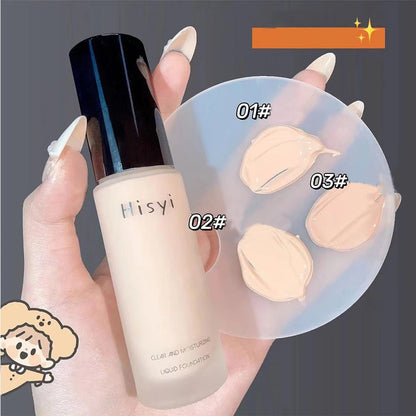 Liquid foundation naturally covers flaws without sticking powder, plain face cream