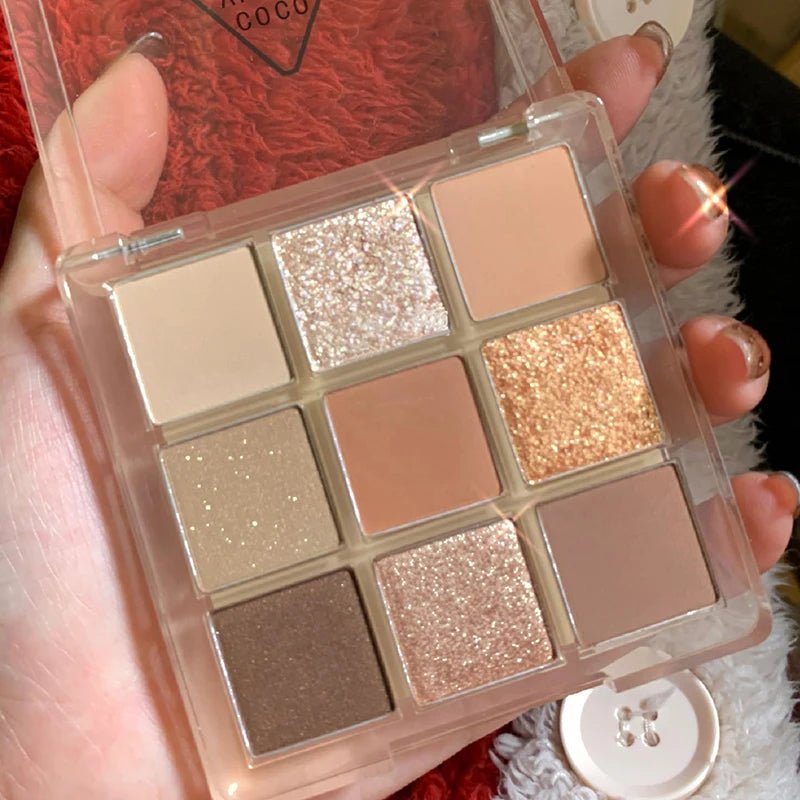 Eyeshadow Palette Oh Rosy Nine Palace Grid Auto Focus Smoke Powder