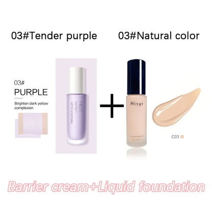 Liquid foundation naturally covers flaws without sticking powder, plain face cream