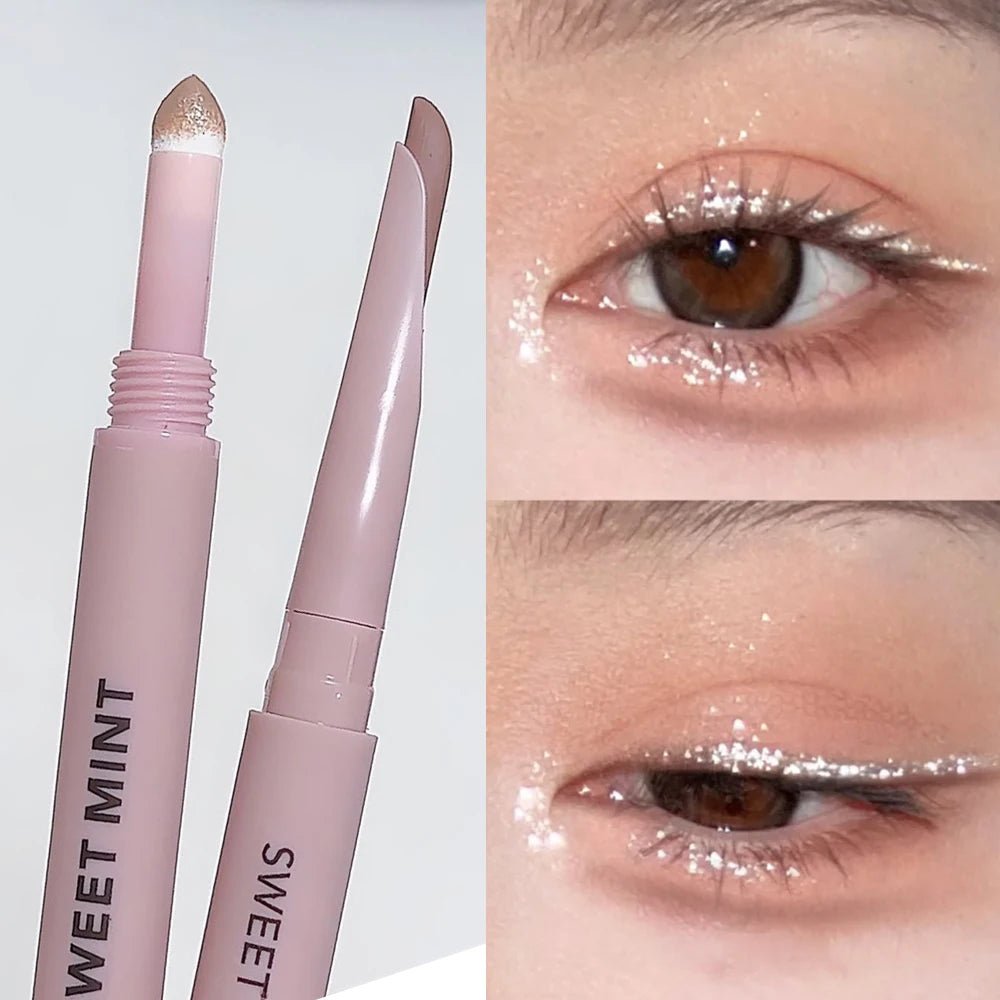 Double-end Lying Silkworm Eyeliner Pencil Diamond Glitter Matte Highligher