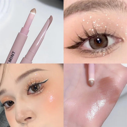 Double-end Lying Silkworm Eyeliner Pencil Diamond Glitter Matte Highligher