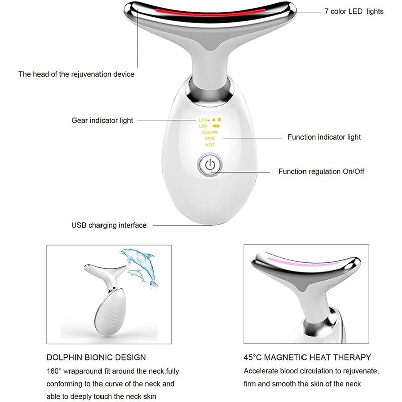 Face Lift 7 Colors Neck Beauty Neck Device Slim Massager Facial Lifting