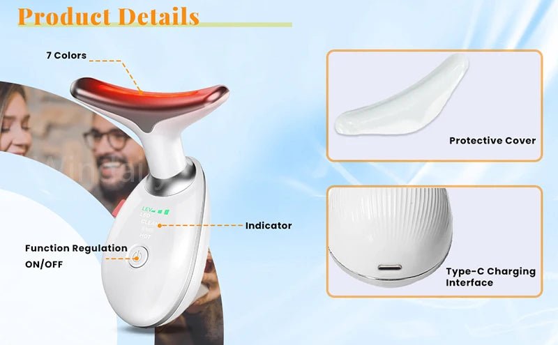 Face Lift 7 Colors Neck Beauty Neck Device Slim Massager Facial Lifting