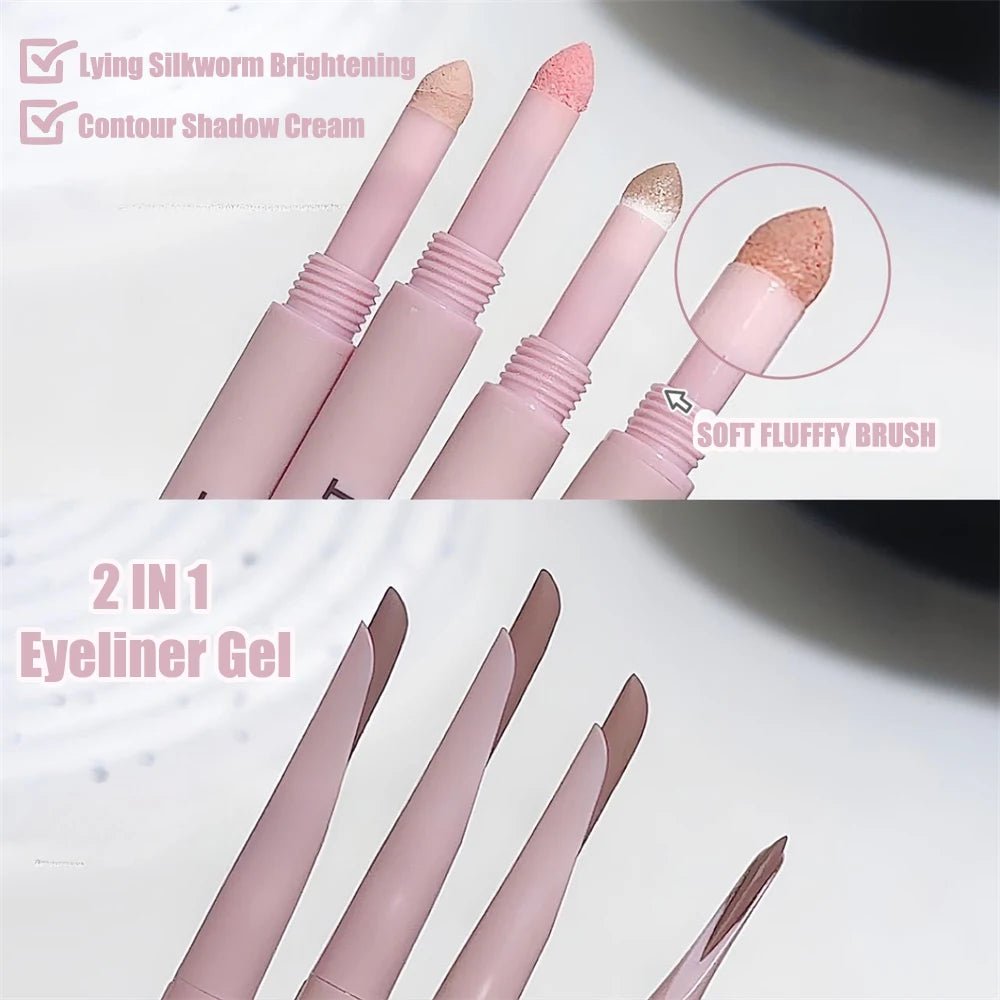 Double-end Lying Silkworm Eyeliner Pencil Diamond Glitter Matte Highligher