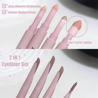 Double-end Lying Silkworm Eyeliner Pencil Diamond Glitter Matte Highligher
