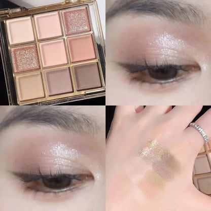 Eyeshadow Palette Oh Rosy Nine Palace Grid Auto Focus Smoke Powder