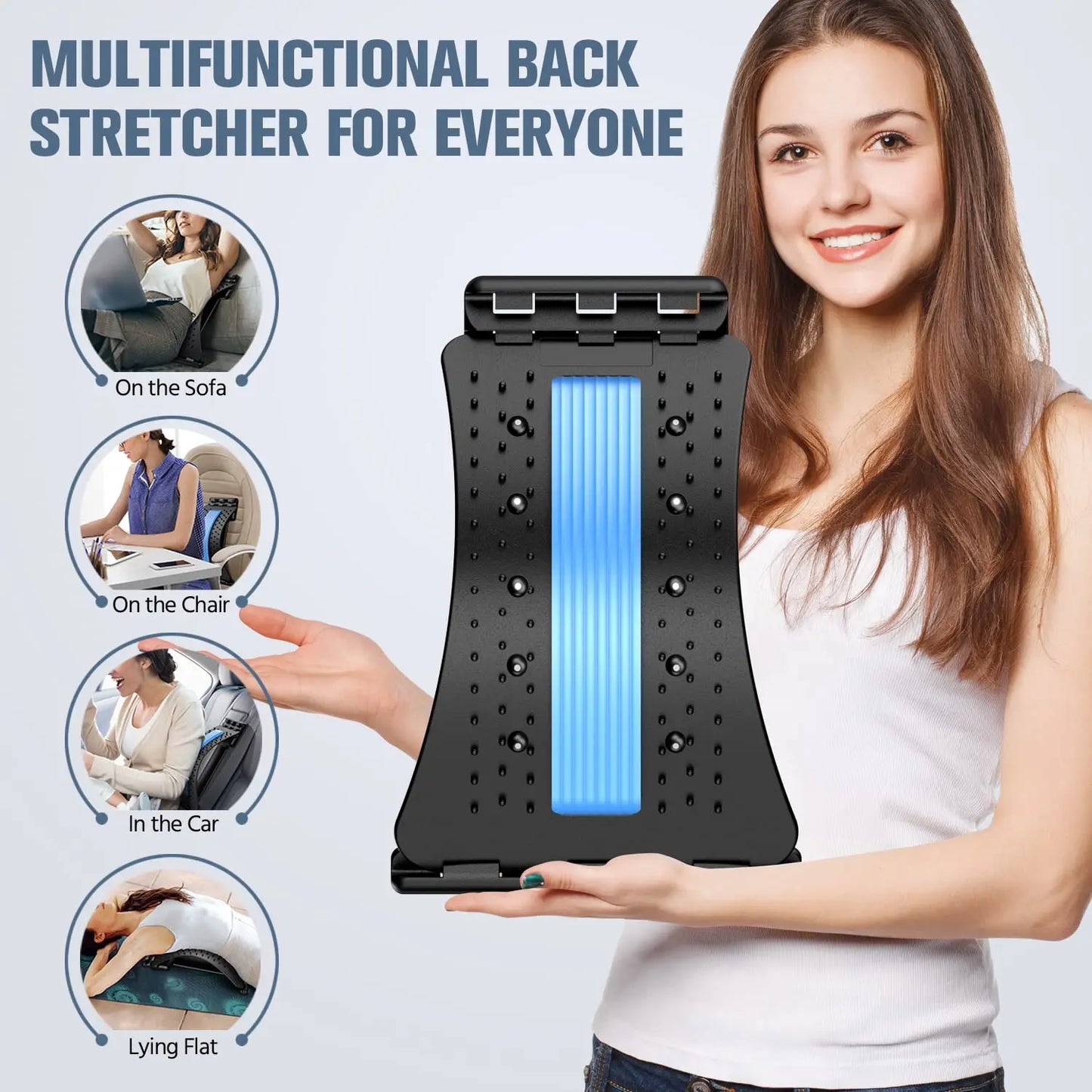 Back Stretcher for Back Pain Relief, Multi-Level Back Cracker Board