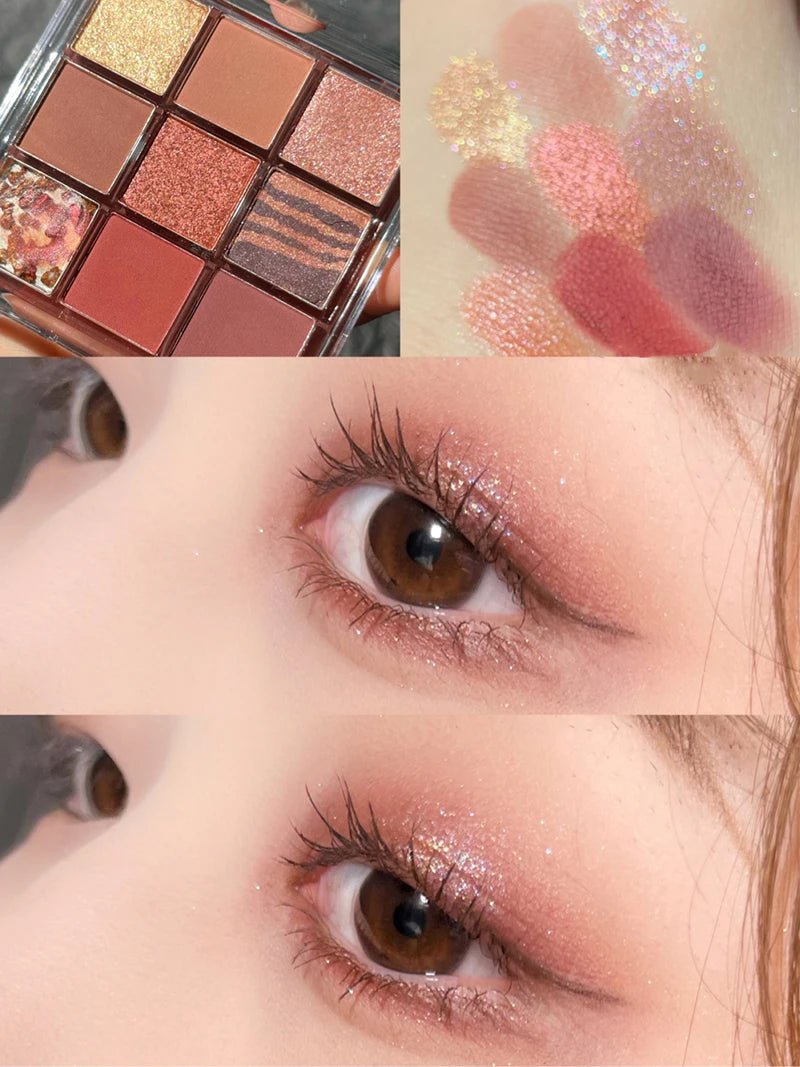 Eyeshadow Palette Oh Rosy Nine Palace Grid Auto Focus Smoke Powder