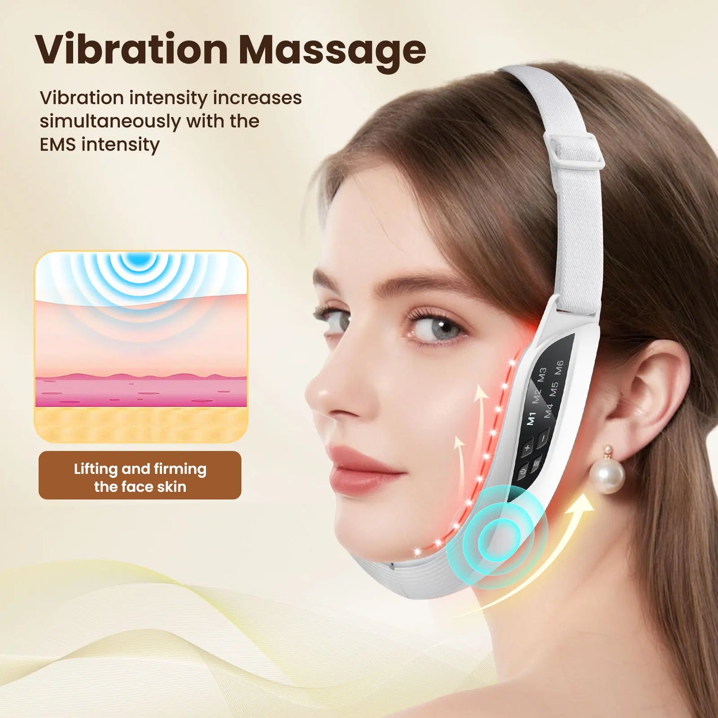 Electric V Face Lifting Beauty Device 6 Modes 8 Levels EMS Skin Care