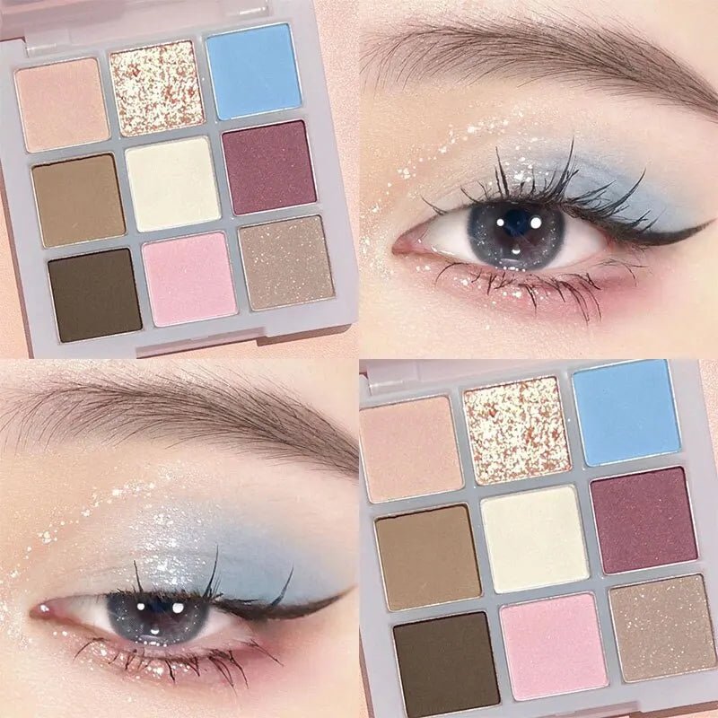 Eyeshadow Palette Oh Rosy Nine Palace Grid Auto Focus Smoke Powder