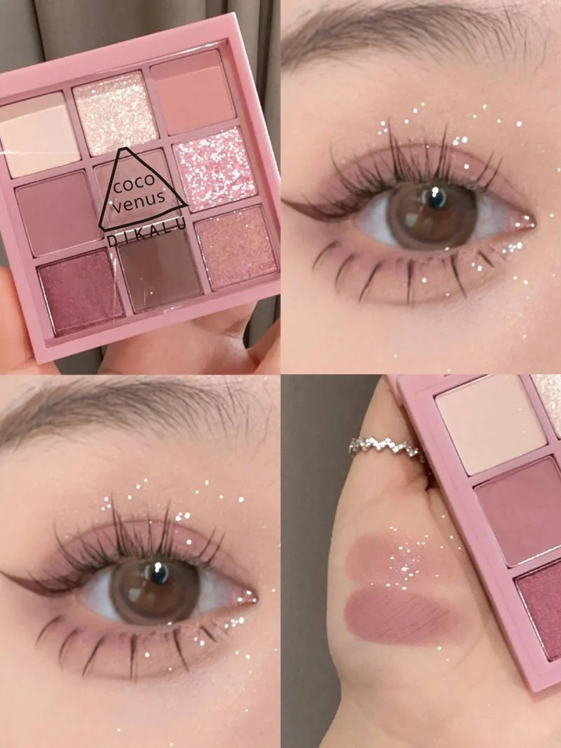 Eyeshadow Palette Oh Rosy Nine Palace Grid Auto Focus Smoke Powder