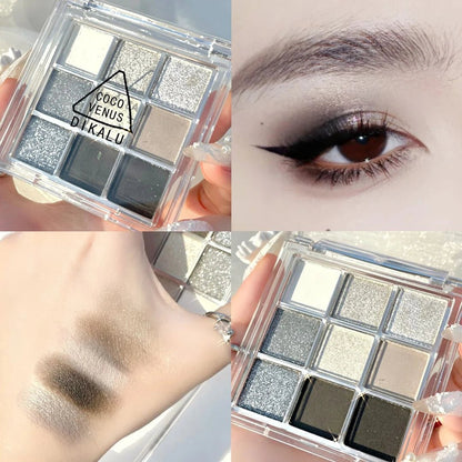 Eyeshadow Palette Oh Rosy Nine Palace Grid Auto Focus Smoke Powder