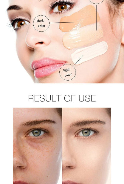 Liquid foundation naturally covers flaws without sticking powder, plain face cream